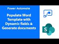 PowerAutomate - Generate Document from word template using Dynamic Values