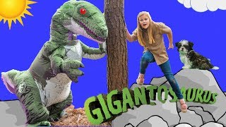 Assistant Hunts the Gigantosaurus  Dinosaur Hunt with PJ Masks