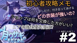 【月ウサギのそだてかた】初心者攻略メモ  《#2 ショップはこれを交換していれば効率的！スキルの優先度やニア強化の優先度》