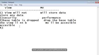 PL/SQL: Difference between Views & MV