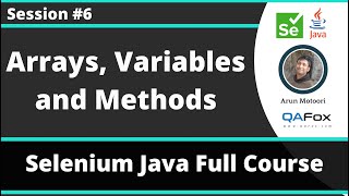 Selenium Java Training - Session 6 - Java (Part 4) - Arrays, Methods and Variables