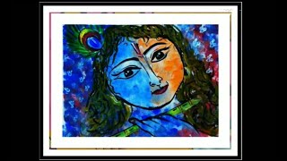 Krishna abstract painting | Easy paint with Sponge | acrylic painting |