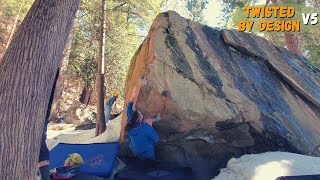 Twisted by Design (V5) | Calabogie Bouldering