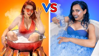 Hot vs Cold Challenge / Girl on Fire vs Icy Girl