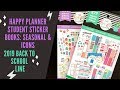 Student Sticker Books | Seasonal & Student Icons | Happy Planner Back To School Release 2019