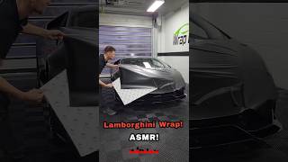 Wrapping this Lamborghini Huracan Evo in Satin Black 🖤 #asmr #asmrsounds #lamborghini #wrap