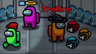 ¡NADIE VE LOS CADAVERES CON LA LUZ APAGADA! 😂😈🔪 AMONG US TROLLINO VS 6 TRIPULANTES