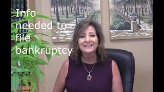 Info needed to meet with a bankruptcy attorney