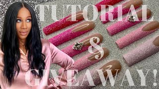 3XL Deep French Pink Ombré Glitter TUTORIAL \u0026 GIVEAWAY