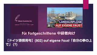 【ドイツ語慣用句】(802) auf eigene Faust「自分の拳の上で」(?)　中級者向け口語表現