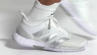 Adidas Women’s Adizero Ubersonic 4 Tennis Shoes (White/Silver Metallic/Grey)