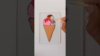 Ice cream 🍦 glass painting #shorts #trending