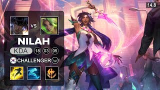 Nilah vs Zeri ADC - KR Challenger - Patch 14.8 Season 14