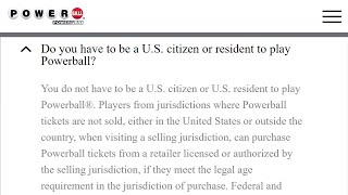 Do you have to be a US citizen or resident to play Powerball Lottery? Can foreigners win?