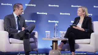 PM Kyriakos Mitsotakis' discussion with journalist Francine Lacqua at a Bloomberg event in Athens