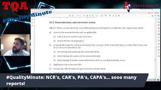 #QualityMinute: NCR's, CAR's, PA's, CAPA's... sooo many reports!