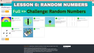 Code.org Lesson 6 Random Numbers | Lesson 6 Challenges Random Numbers Full