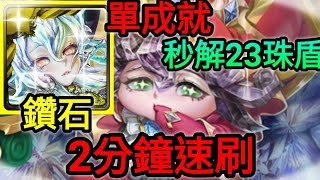 【神魔之塔】鑽石 單成就 秒解23珠盾 2分鐘速刷 | 【國王所背負的重擔】【多重分裂 地獄級】【極光23】