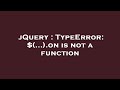 jQuery : TypeError: $(...).on is not a function