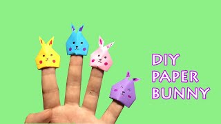 DIY BUNNY FINGER PUPPET / Paper Crafts For School / Paper Craft / Easy Origami Animal / Make Rabbit