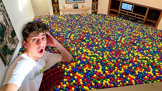 Filling my ENTIRE House with BALL PIT BALLS!! **insane**