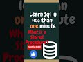 Learn sql in less than one minute (stored procedure)