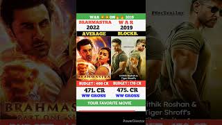 Brahmastra vs War Movie Comparison || Box Office Collection #shorts #pathaan #war #brahmastra #srk