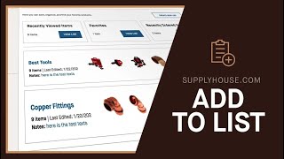 SupplyHouse.com's Lists Feature