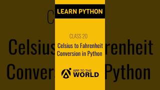 Celsius to Fahrenheit in Python.Python for Beginner.#pythontutorial #shortsyoutube #viral