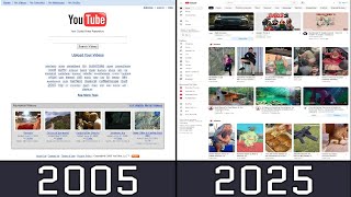 The Evolution of YouTube Home Page (2005–2025)