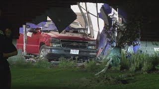 Police chase ends with truck smashing into elementary school