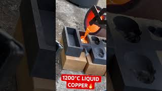 Pouring molten copper