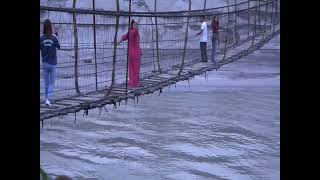 THE TUTING (UPPER SIANG) HANGING BRIDGE. ARUNACHAL PRADESH. SUNNY PULPARAMBIL