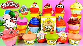 Play Doh Surprise Cupcake Desserts Toys Kinder Joy Eggs DCTC Playdough Videos For Children