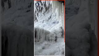 Spectacular Icicles Form Under Niagara Falls in Arctic Blast