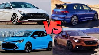 2023 Toyota GR Corolla Circuit vs Hyundai Elantra N vs Subaru WRX vs Volkswagen Golf R!