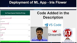 Deployment of ML App-Iris Flower Species Prediction