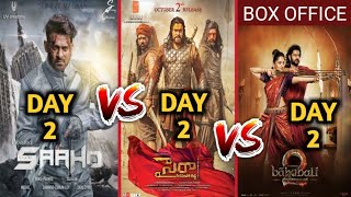 Sye Raa VS Saaho VS Bahubali 2 | Sye Raa Narasimha Reddy 2nd Day Box Office Collection,Chiranjeevi