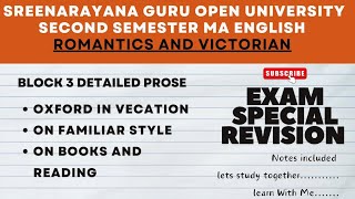 simple note/Revision Romantics and Victorian/#sreenarayanaguruopenuniversity /2 sem Ma english