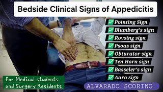 Clinical Signs of Appendicitis - Bedside Tests and their significance - Dr Tayyab Riaz Ch