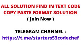 Starters 53 Codechef Solutions