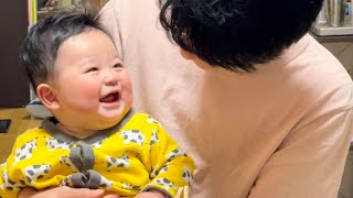 【大爆笑】笑いが止まらない赤ちゃんww Baby laughing hysterically with dad! 很好笑的宝贝