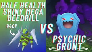 ONE HALF HEALTH SUB 100CP SHINY MEGA BEEDRILL VS PSYCHIC GRUNT