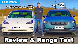 Polestar 2 vs Tesla Model 3: comparison review & real-world range test!