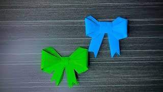 how to make bow/ribbon origami paper || easy origami.paper,how to make bow out of paper ribbon