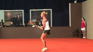 Dinah Pfizenmaier return + service game vs Anastasia Pivovarova @ Porsche Tennis Grand Prix 2012