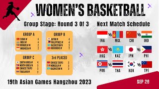 Complete match results for day 2 | Women's Basketball |Asian Games 2023|Update Results & Standings