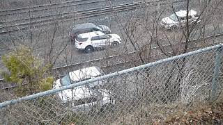 group of CN Police Service vehicles at Burlington Heights - Hamilton, Ontario