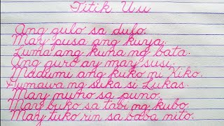 Titik Uu | Cursive Writing Practice | Tamang Pagsulat Ng Dikit Dikit | Kabit Kabit Na Letra