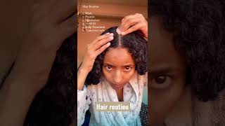 Hair routine #afro #afrohair #blackhair #naturalhair #curlyhair #3chair #highporosityhair #habesha